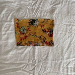 Yellow floral tube top